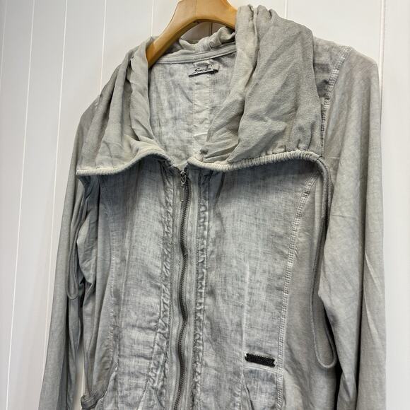 Simclan Distress Wash Jacket Women Large (40) Gray Boho Minimalist Artsy Unique - Picture 2 of 9